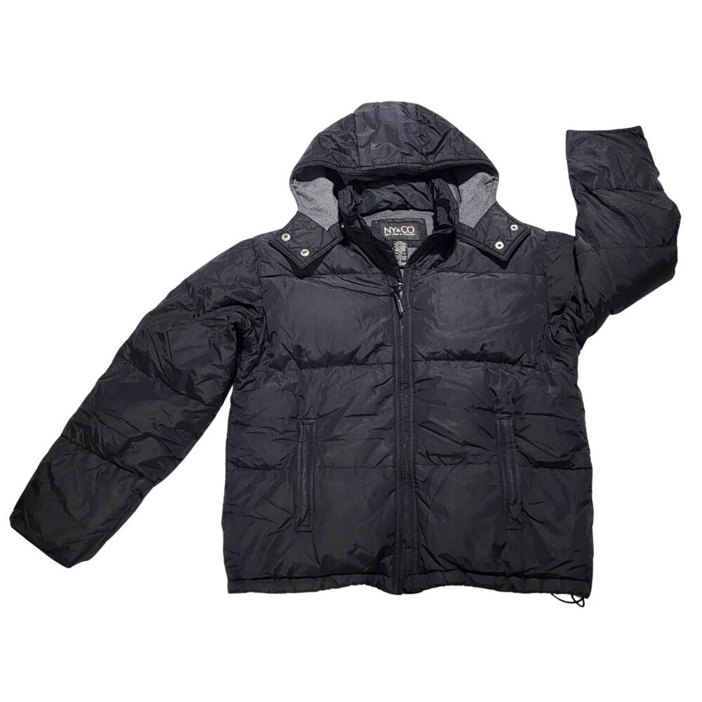 NY & CO Women's Size Medium Black Down-Filled Winter Puffer Jacket